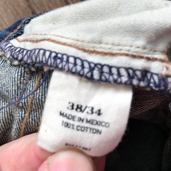 Polo Ralph Lauren Mens Jeans 38x34 Vintage 67 Blue Denim 100% Cotton Med Wash - Picture 11 of 11